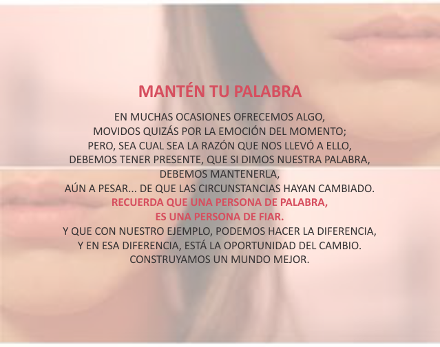 Mantén tu palabra
